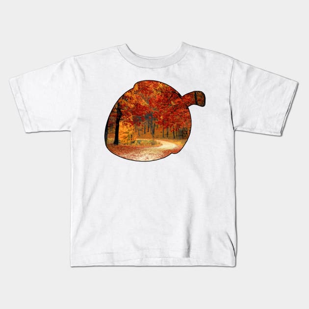 Acorn Outline (Autumn) Kids T-Shirt by gorff